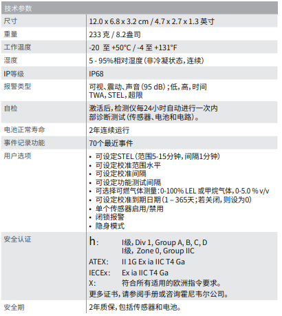 华瑞气体检测仪气体检测仪参数